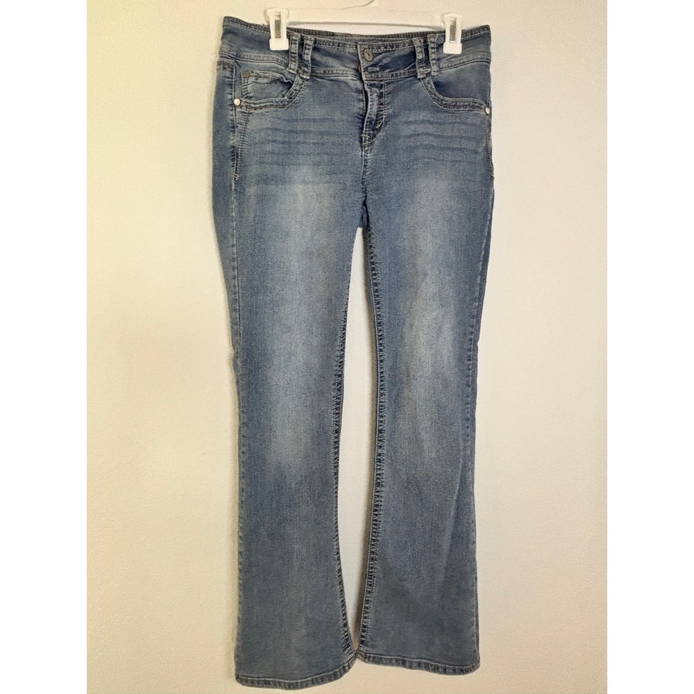 WallFlower Luscious Curvy Fit Bootcut Jeans Medium Wash Blue Size 11 Long